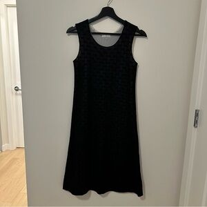 90's Vintage Y's Yohji Yamamoto Black Geometric Pattern Sleeveless Dress Small